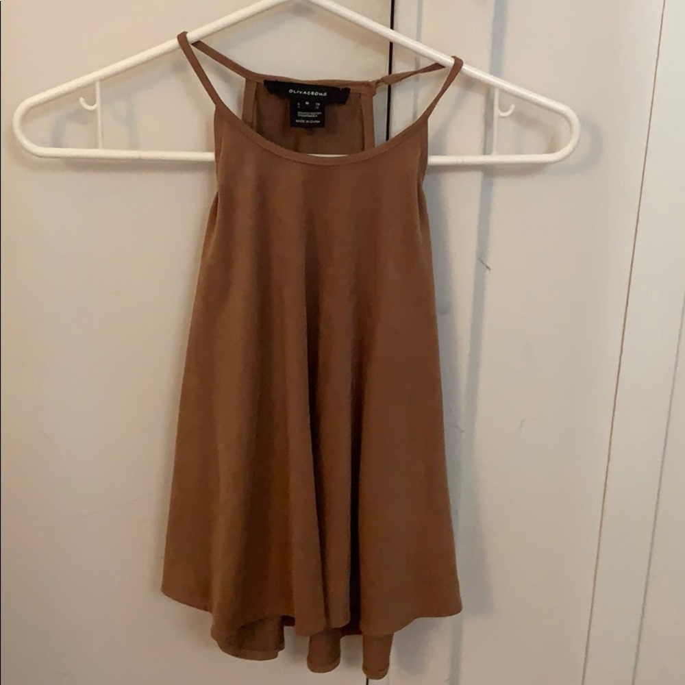 Beige suede halter top